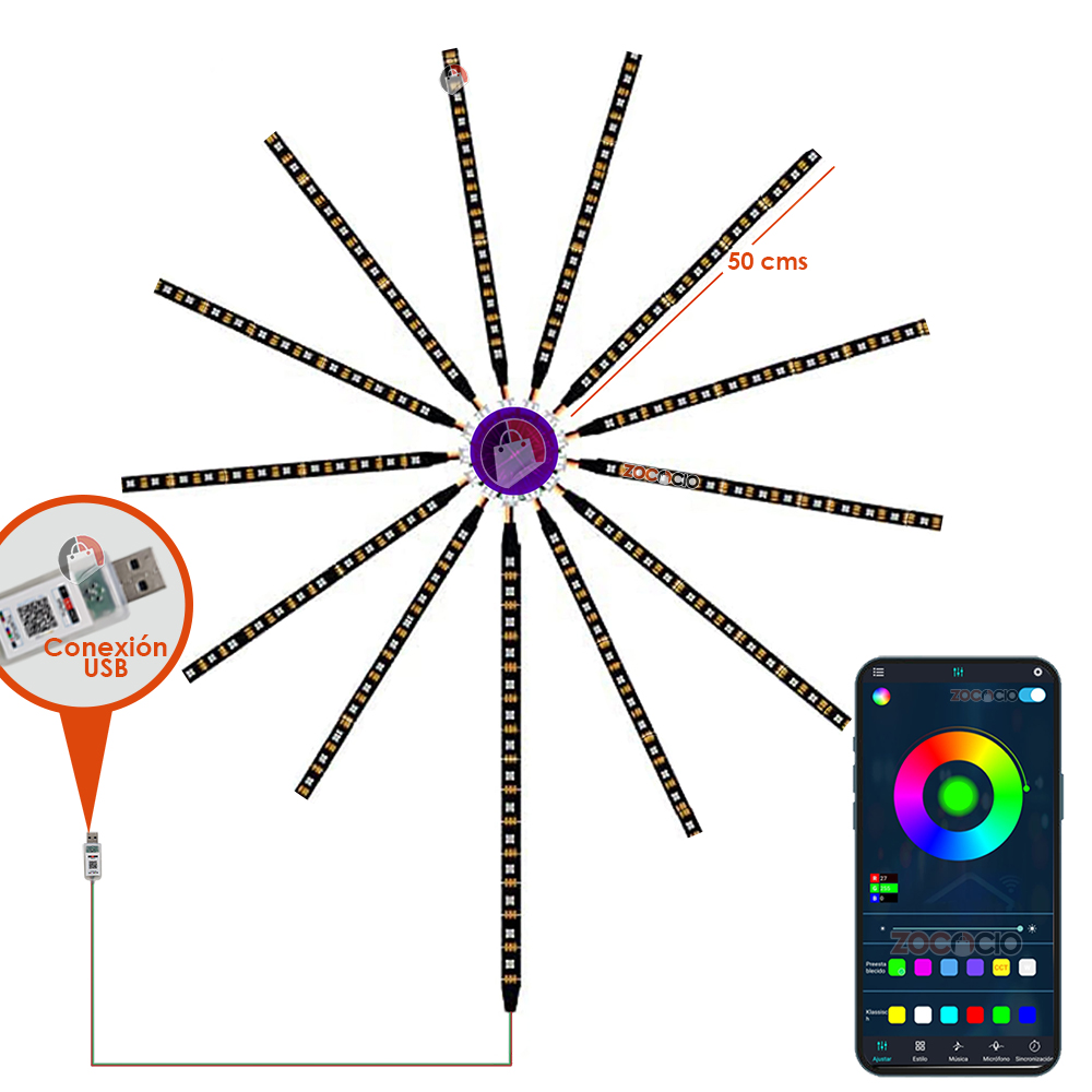 Miniatura 4 de -Cinta Rgb Led Fuegos Artificiales App